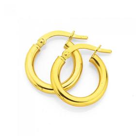 9ct+Gold+2.5x10mm+Polished+Hoop+Earrings