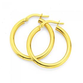 9ct-Gold-25x20mm-Hoop-Earrings on sale