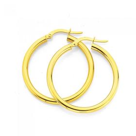 9ct-Gold-25x25mm-Hoop-Earrings on sale