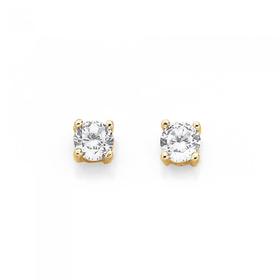 9ct-Gold-Cubic-Zirconia-3mm-Round-Stud-Earrings on sale