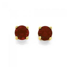 9ct-Gold-Garnet-5mm-Stud-Earrings on sale