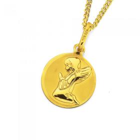 9ct-Gold-Praying-Angel-Disc-Pendant on sale