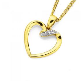 9ct-Gold-Diamond-Heart-Pendant on sale