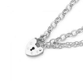 Silver-Belcher-Baby-Padlock-Bracelet on sale