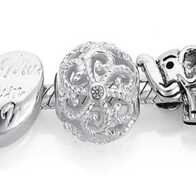 Sterling+Silver+Cubic+Zirconia+Flower+Bead+Charm