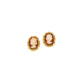 9ct+Cameo+Studs