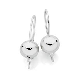 Sterling+Silver+8mm+Euroball+Earrings