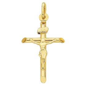 9ct+Gold+Crucifix+Cross+Pendant
