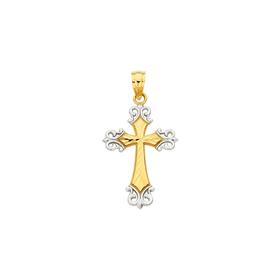 9ct-Two-Tone-Cross-Pendant on sale