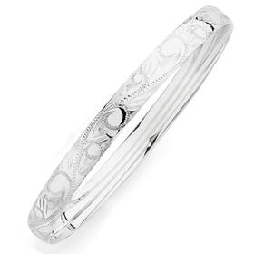 Silver-7x65mm-Round-Engraved-Bangle on sale