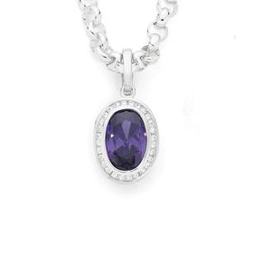 Silver-Violet-CZ-Oval-CZ-Border-Enhancer on sale