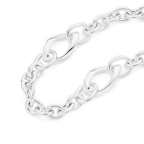 Silver-45cm-Open-Marquise-Oval-Cable-Necklet on sale