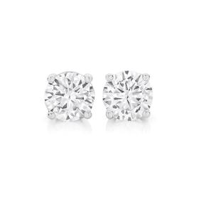 9ct+Gold+CZ+Stud+Earrings