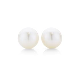 9ct+Gold+Cultured+Freshwater+Pearl+Stud+Earrings