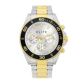 Elite+Mens+Two+Tone+Chronograph+Watch