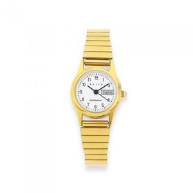 Elite+Ladies+Gold+Tone+Expandable+Watch