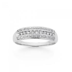 9ct-White-Gold-Diamond-3-Row-Dress-Band on sale