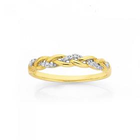 9ct+Gold+Diamond+Stacker+Ring