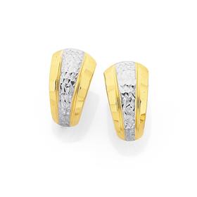 9ct-Gold-Two-Tone-Huggie-Earrings on sale