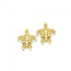 9ct+Gold+Turtle+Stud+Earrings