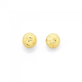 9ct-Gold-4mm-Diamond-cut-Ball-Stud-Earrings on sale