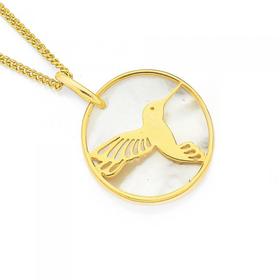 9ct-Gold-Hummingbird-Pendant-with-Mother-of-Pearl on sale