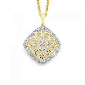 INTRO-OFFER-9ct-Gold-Two-Tone-Pendant on sale