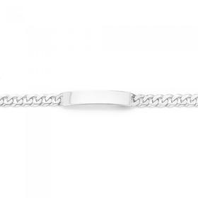 Silver-20cm-Dia-Cut-Super-Flat-Curb-Id-Bracelet on sale