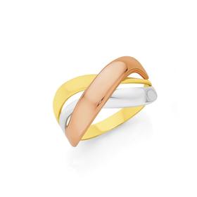 9ct-Gold-Tri-Tone-Intertwined-Dress-Ring on sale