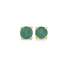 9ct-Gold-Natural-Emerald-Stud-Earrings on sale