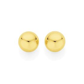 9ct+Gold+8mm+Ball+Stud+Earrings