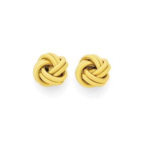 9ct+Gold+Love+Knot+Stud+Earrings