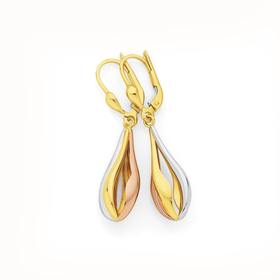 9ct-Gold-Tri-Tone-Bomber-Drop-Earrings on sale