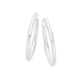 Italian-Made-Silver-3x30mm-Polished-Tube-Hoop-Earrings on sale