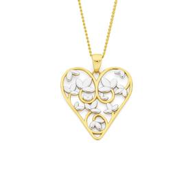 9ct+Gold+Two+Tone+Heart+Pendant