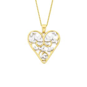 9ct-Gold-Two-Tone-Heart-Pendant on sale