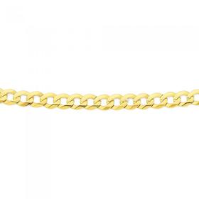 9ct+Gold+55cm+Solid+Curb+Chain