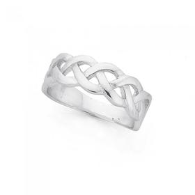 Silver-Open-Plait-Ring-Size-O on sale