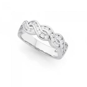 Silver-CZ-Twist-Ring on sale