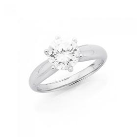 Silver-CZ-Solitaire-Ring on sale