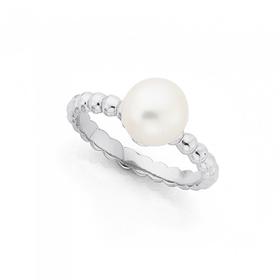 Silver-FW-Pearl-Beaded-Friendship-Ring-SZ-M on sale