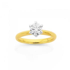 18ct+Gold+Diamond+Solitaire+Ring