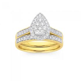 9ct-Gold-Diamond-Bridal-Set on sale