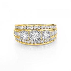 9ct-Gold-Diamond-Wide-Dress-Ring on sale