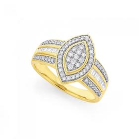 9ct-Gold-Diamond-Marquise-Shape-Dress-Ring on sale