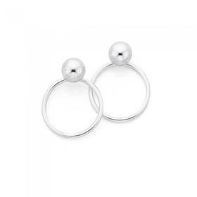 Sliver-Stud-Circle-Stud-Earrings on sale