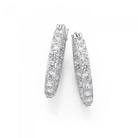 Silver-20mm-CZ-Claw-inside-Out-Hoops on sale