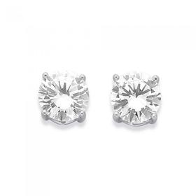 Silver-CZ-4-Claw-Hearts-On-Side-Studs on sale