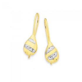 9ct-Gold-Two-Tone-Mini-Pear-Drop-Earrings on sale