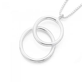 Silver-DBL-Open-Circle-Box-Chain-Pendant on sale